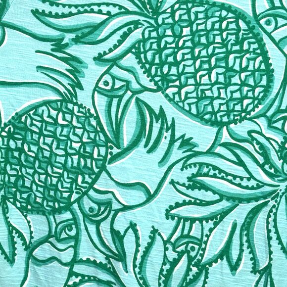 Lilly Pulitzer Top Shirt Tee M Green TOUCAN TANGO Boatneck 3/4 Sleeves - Picture 7 of 14